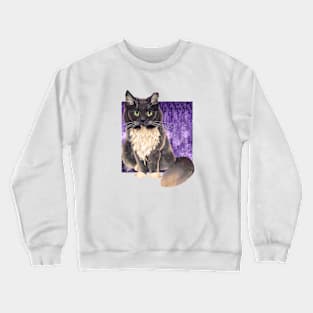 Abstract Lavender Cat Crewneck Sweatshirt